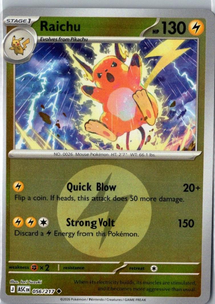 Ascended Heroes Raichu [Energy] Pokémon card